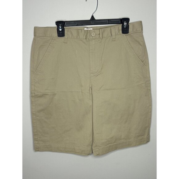 Cat & Jack khaki shorts flat front sz 18 husky boys shorts - Picture 1 of 7